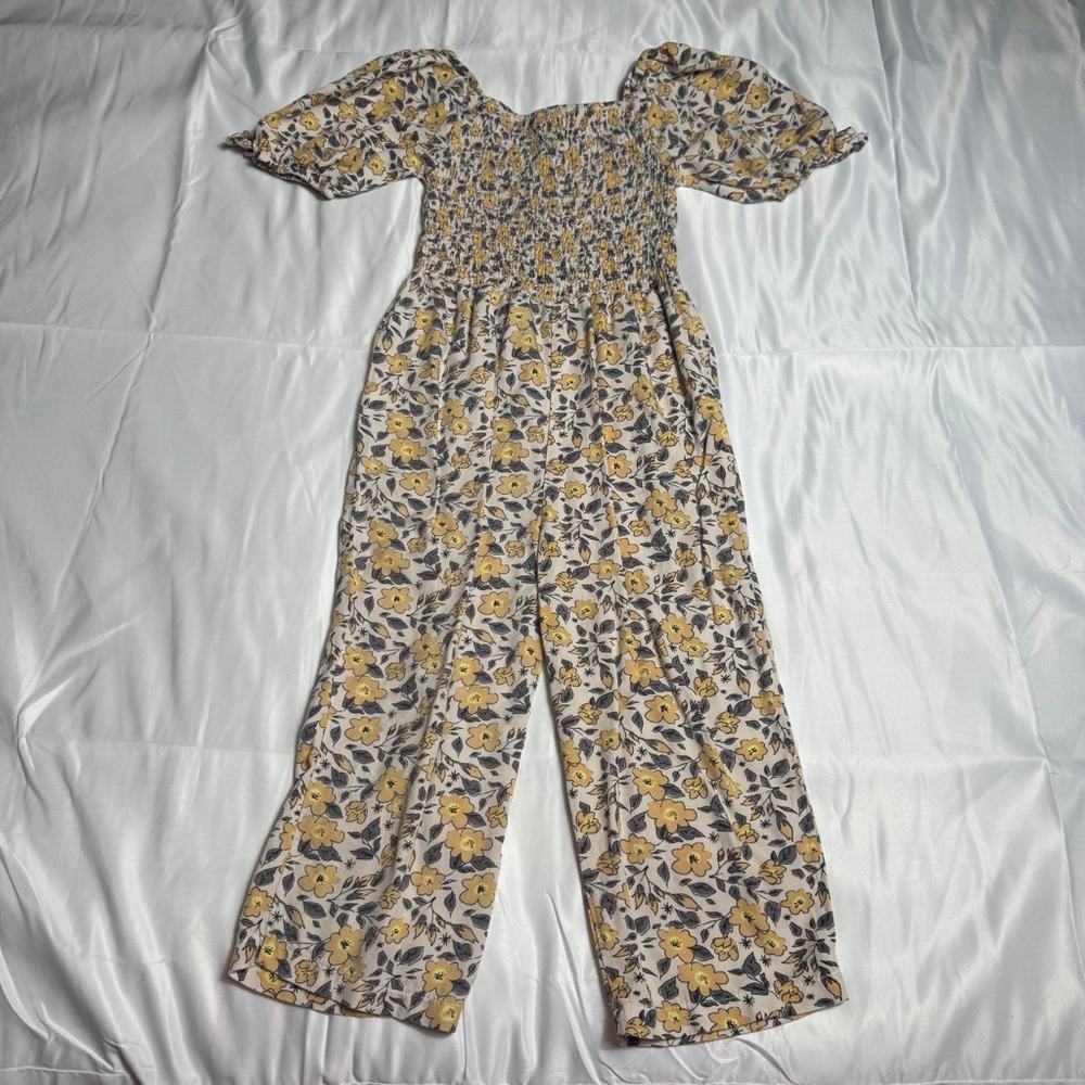 Girl’s Jessica Simpson Jumpsuit size 7 Yellow Floral - Picture 4 of 6